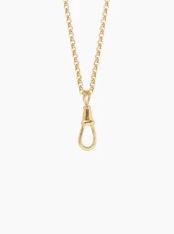 Aquamarine Enamelled Gold T-bar on Belcher Clipt Necklace