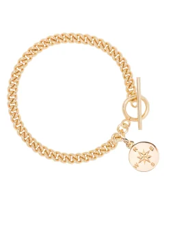 Baby Gold Curb Link Bracelet With Compass