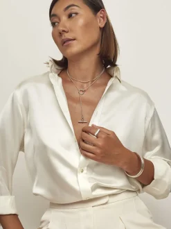 Fine Silver Lariat Necklace