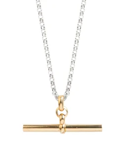 Giant Gold T-Bar On Chunky Silver Belcher Chain