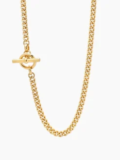 Giant Gold T-Bar On T-Bar Clasp Curb Chain