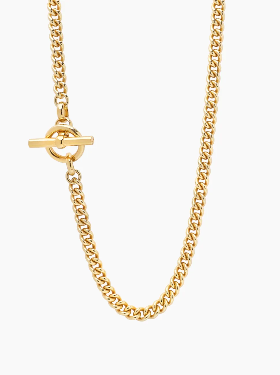 Giant Gold T-Bar On T-Bar Clasp Curb Chain