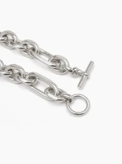Giant Silver Plated Watch Chain Necklace