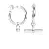 Giant Silver T-Bar Earrings