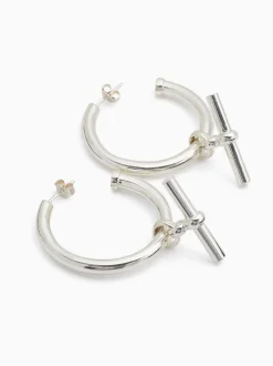 Giant Silver T-Bar Earrings