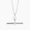 Giant Silver T-Bar on 80cm Chunky Belcher Chain Necklace