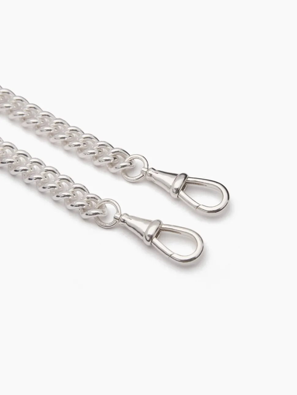 Giant Silver T-bar on Large Silver Curb Clipt Necklace