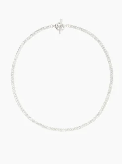 Giant Silver T-Bar On T-Bar Clasp Curb Chain