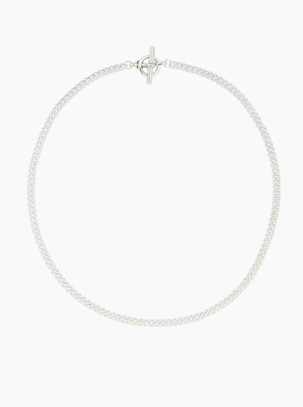 Giant Silver T-Bar On T-Bar Clasp Curb Chain