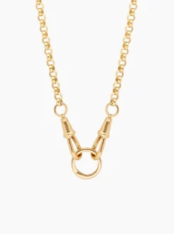 Gold Chunky Belcher Triple Clipt Necklace