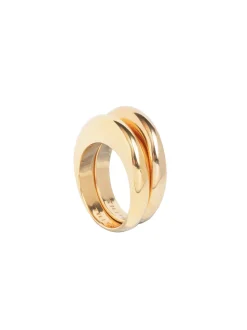 Gold Double Slice Ring Set
