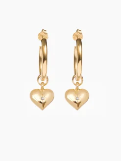 Gold Heart Earrings