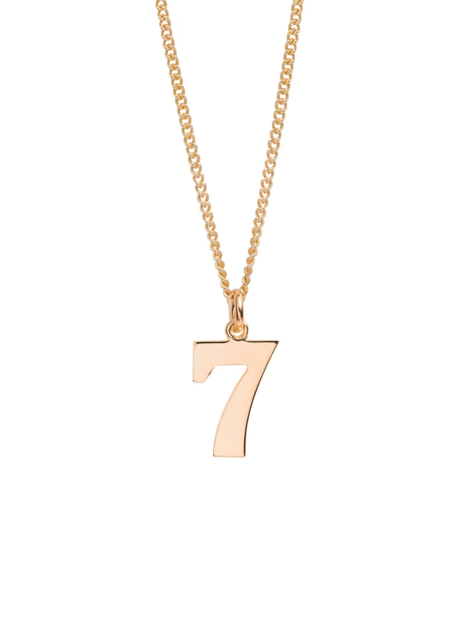 Gold Lucky No 7 On Fine Curb Chain