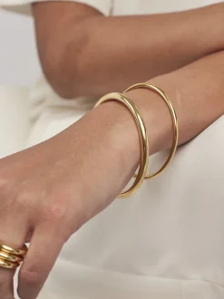 Gold Plain Bangle Set