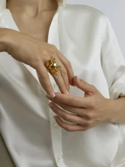 Gold Ridge Triple Ring Set