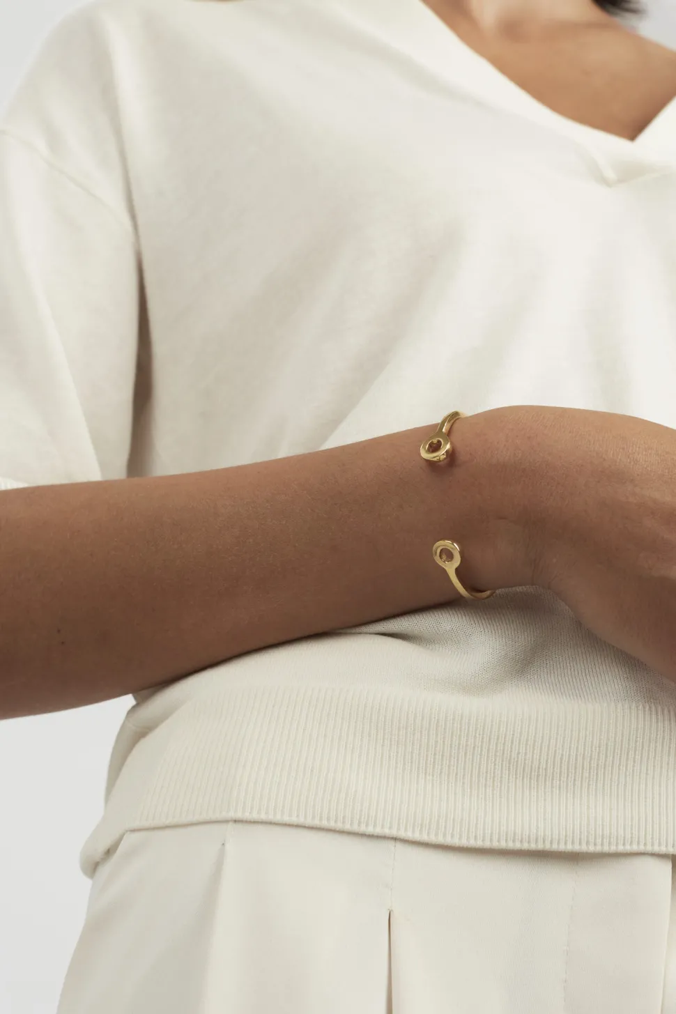 Gold Stacking Torque Bangle