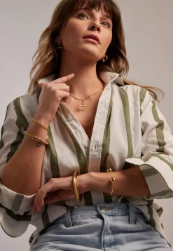 Gold T-Bar Drop Earrings