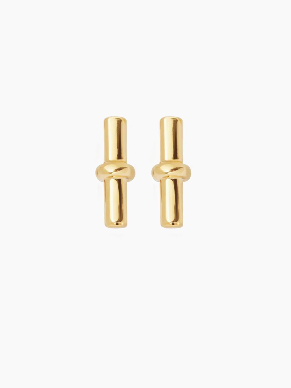 Gold T-Bar Stud Earrings