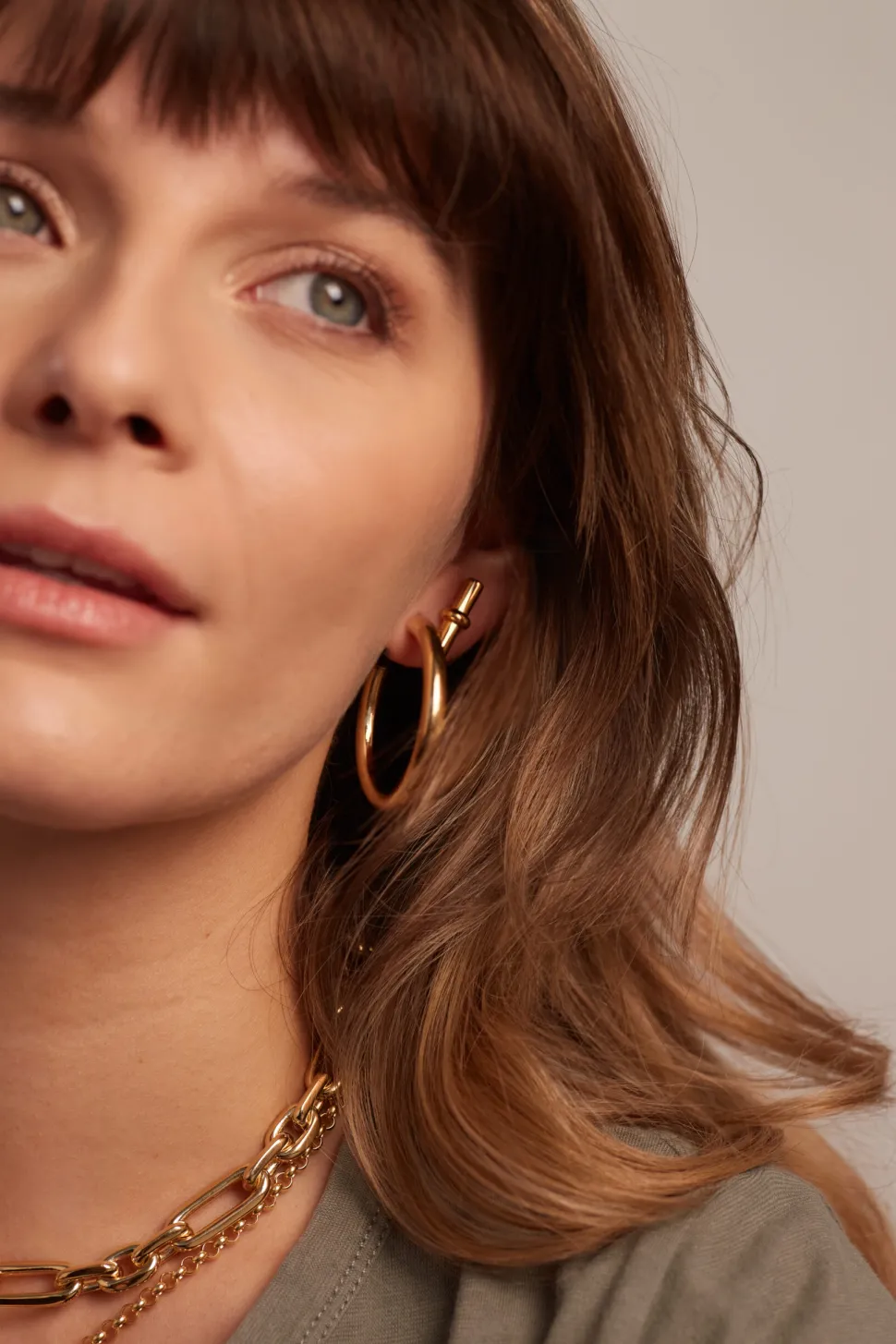 Gold T-Bar Stud Earrings