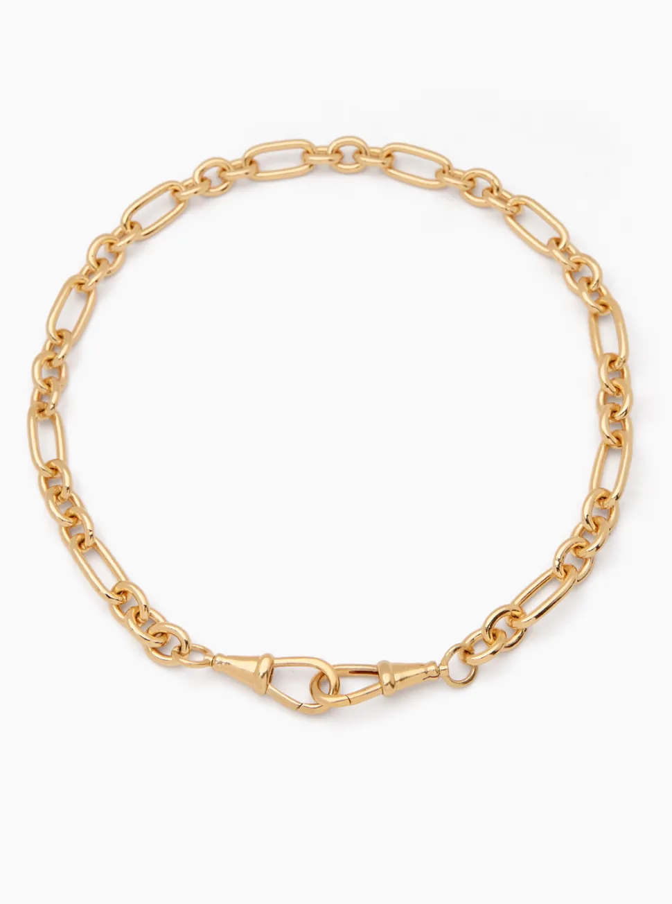 Grey Enamelled Giant Gold T-bar on Watch Clipt Necklace