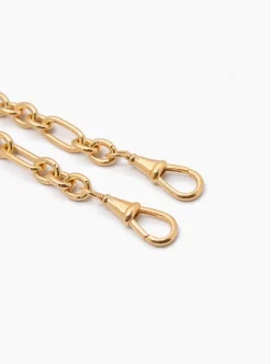 Grey Enamelled Giant Gold T-bar on Watch Clipt Necklace