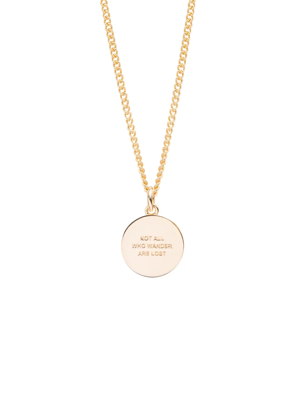 Large Gold Compass / Not All Who Wander Necklace