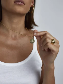 Large Gold Compass / Not All Who Wander Necklace