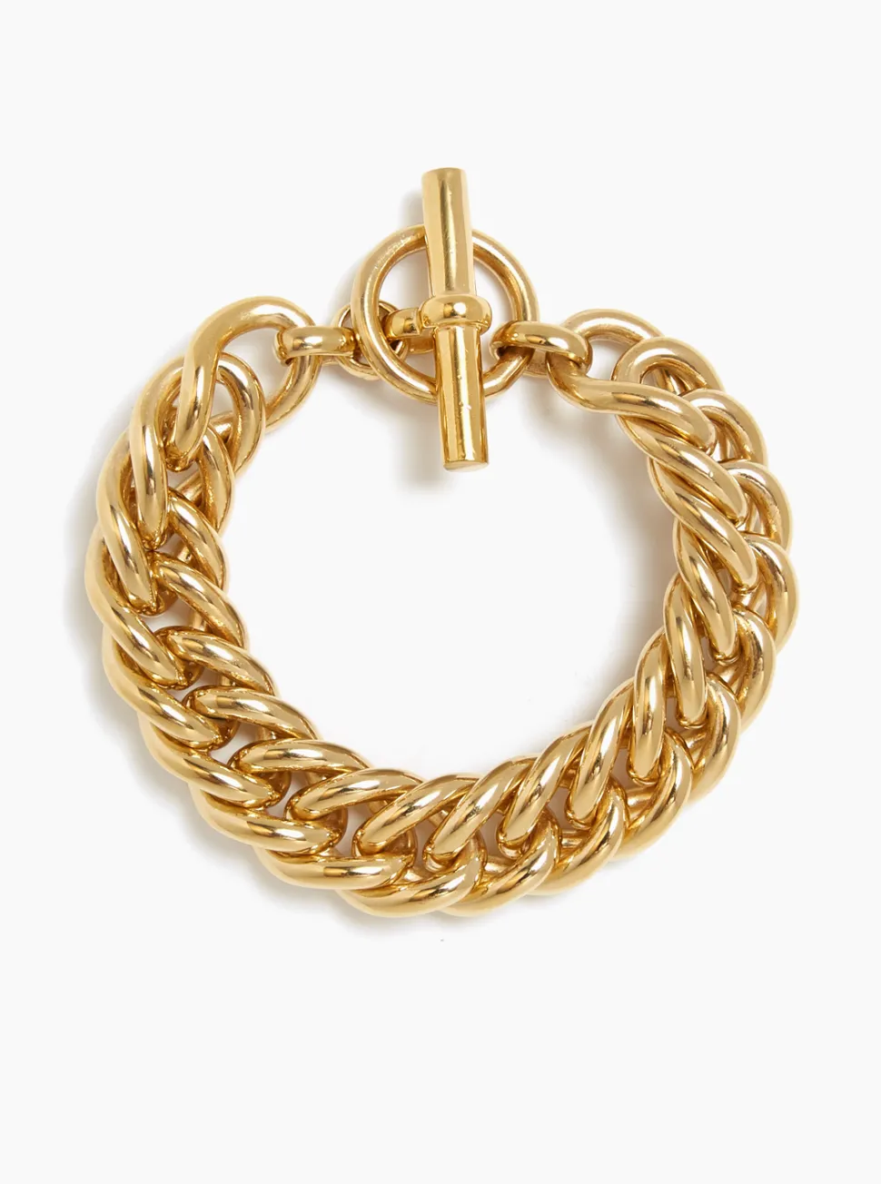 Large Gold Curb Chain Bracelet