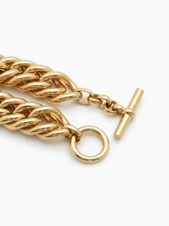 Large Gold Curb Chain Bracelet