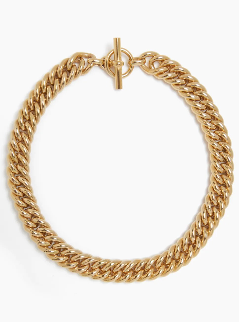 Large Gold Curb Chain Necklace