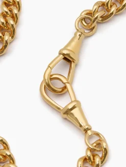 Large Gold Curb Clipt Necklace