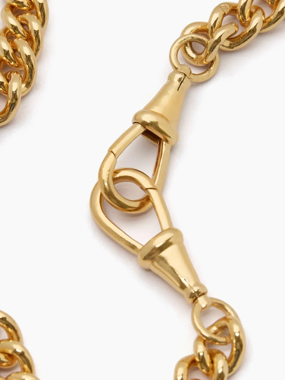Large Gold Curb Clipt Necklace