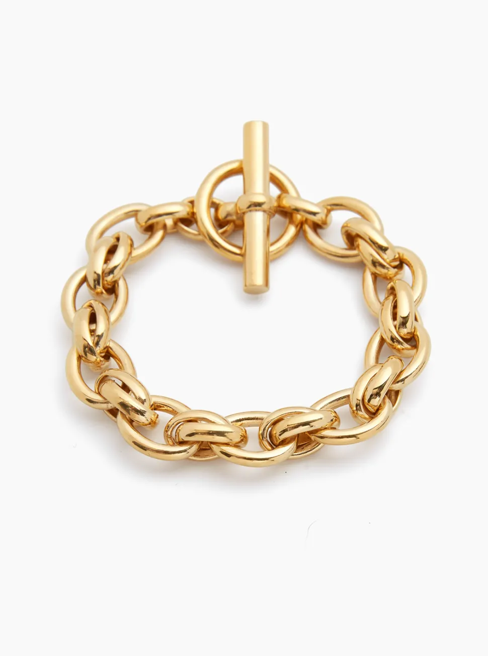 Large Gold Double Linked Bracelet