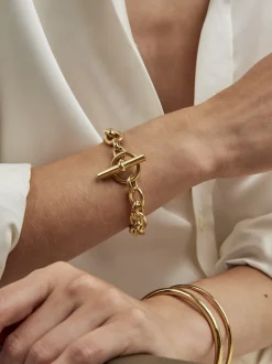 Large Gold Double Linked Bracelet