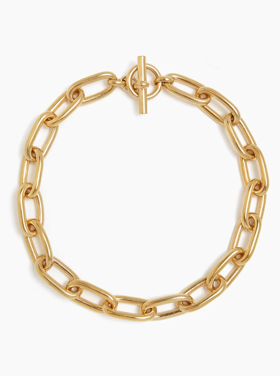 Large Gold Oval Chain Necklace