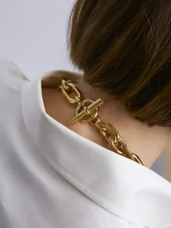Large Gold Triple Link Necklace