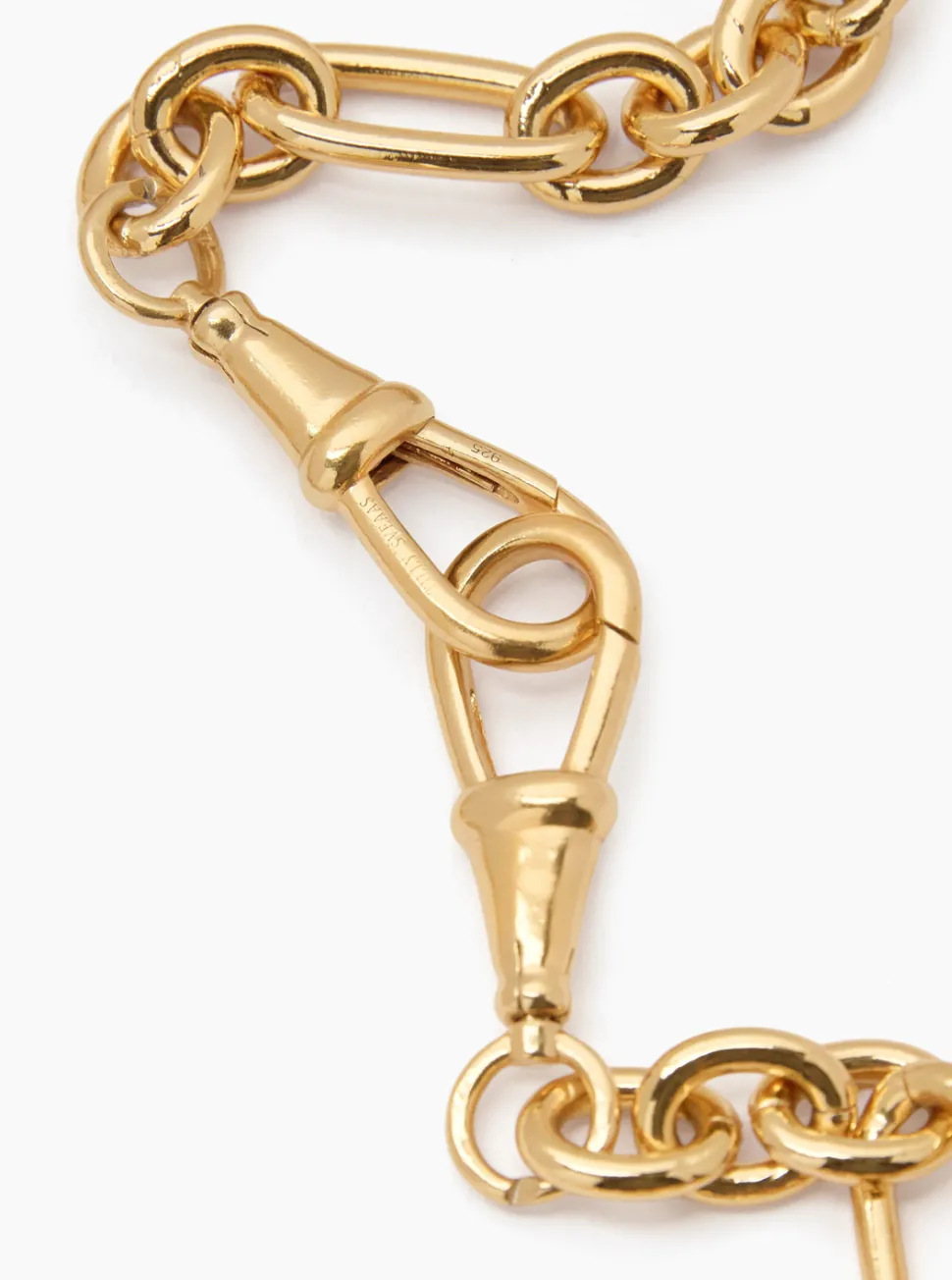 Large Gold Watch Clipt Necklace