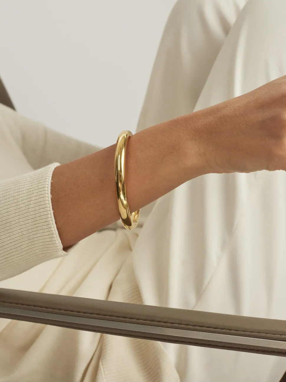 Large Plain Gold Bangle