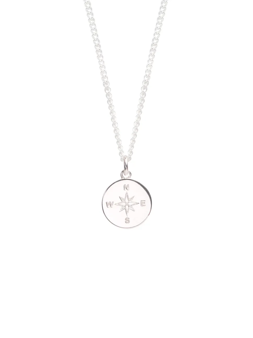 Large Silver Compass Necklace