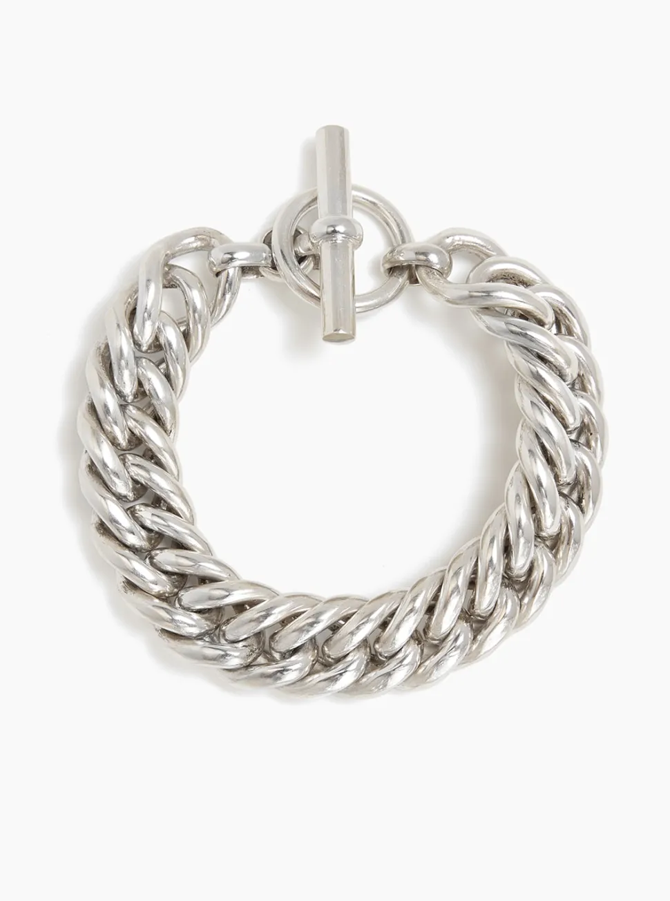 Large Silver Curb Chain Bracelet