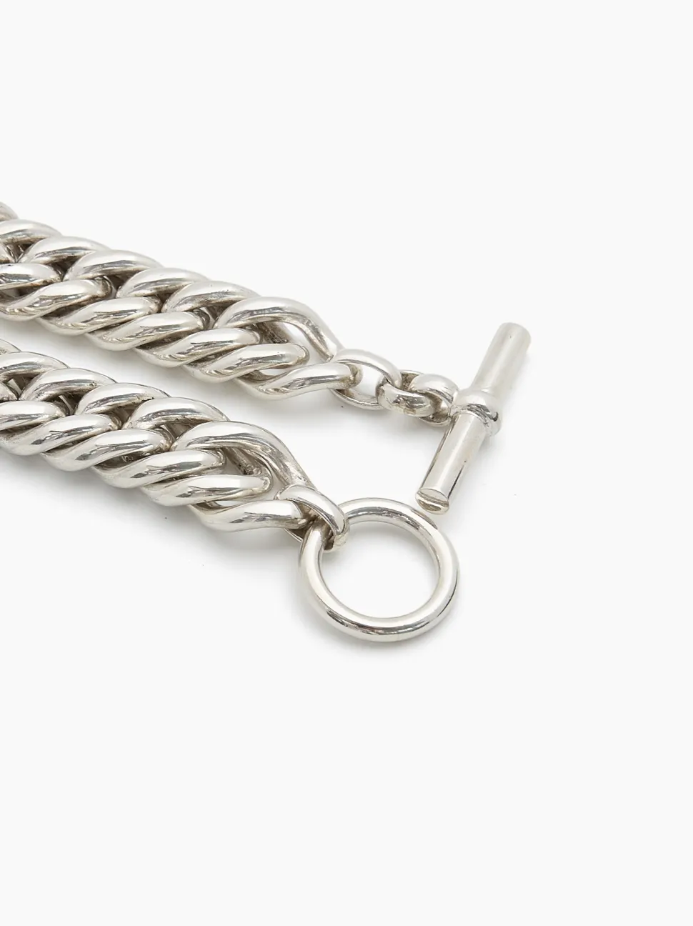 Large Silver Curb Chain Bracelet