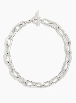 Large Silver Oval Link Necklace