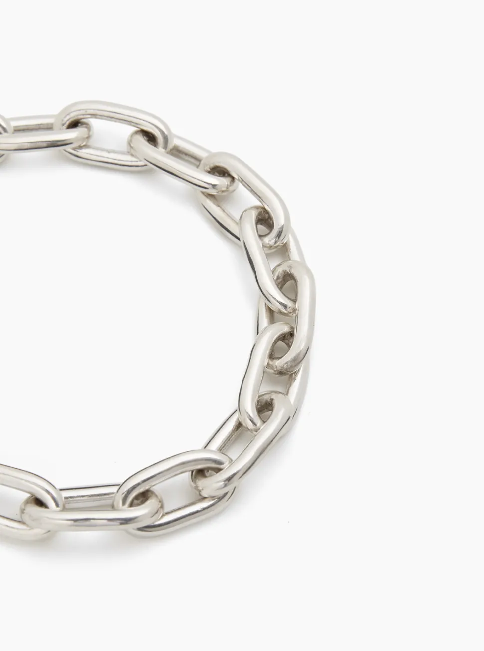 Large Silver Oval Link Necklace
