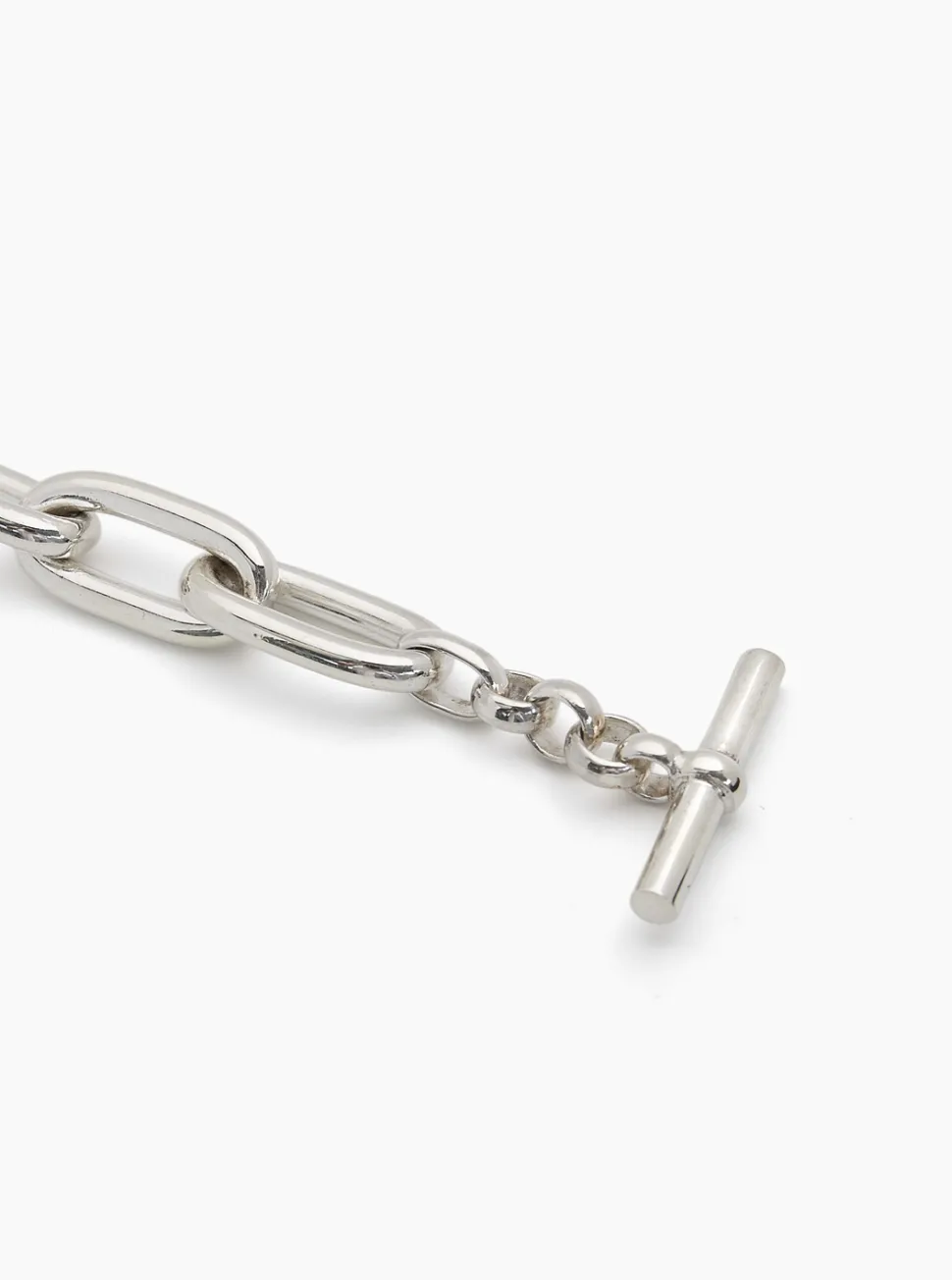 Large Silver Oval Link Necklace
