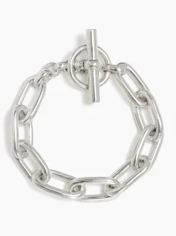 Large Silver Oval Linked Bracelet