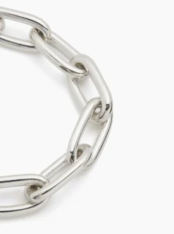 Large Silver Oval Linked Bracelet
