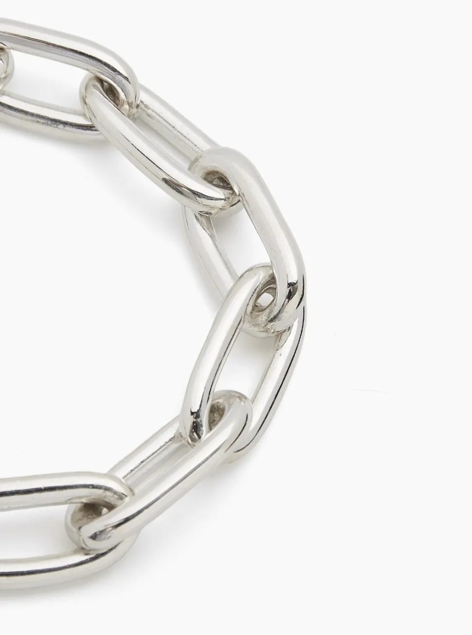 Large Silver Oval Linked Bracelet