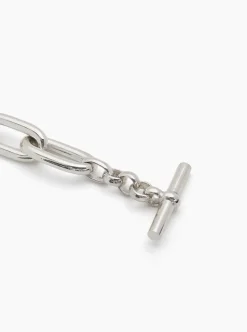 Large Silver Oval Linked Bracelet
