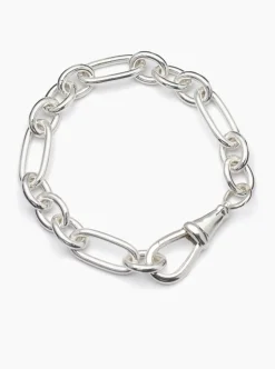 Large Silver Watch Clip Bracelet with T-bar