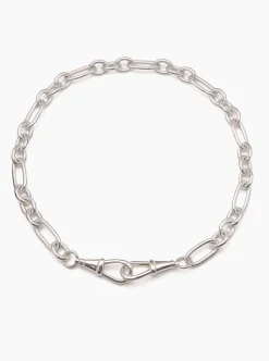Large Silver Watch Clipt Necklace